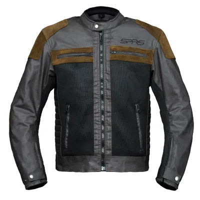 SPRS AXJ06S Summer American Motorcycle Jacket - Suede Mesh Ventilated Design