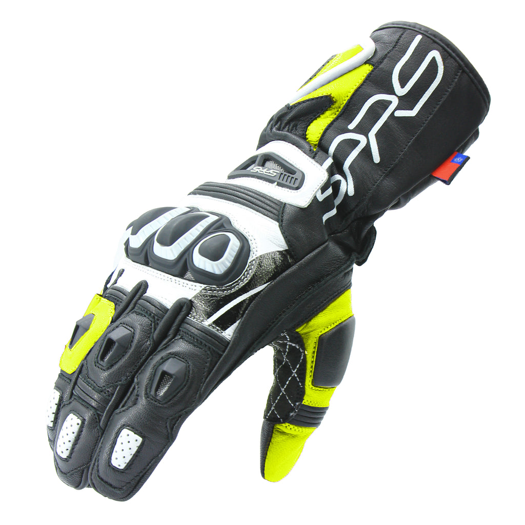 SPRS SD-R3 Racing Motorcycle Gloves - Premium Leather Long Gloves with Hard Armor & Ventilation