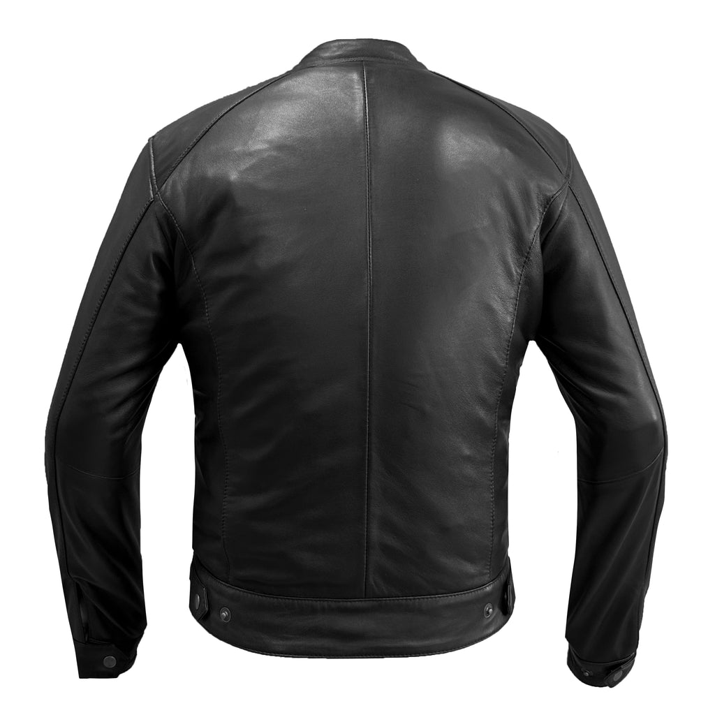 SPRS FM84 Vintage Sheepskin Leather Motorcycle Jacket - Premium YKK Brass Zipper