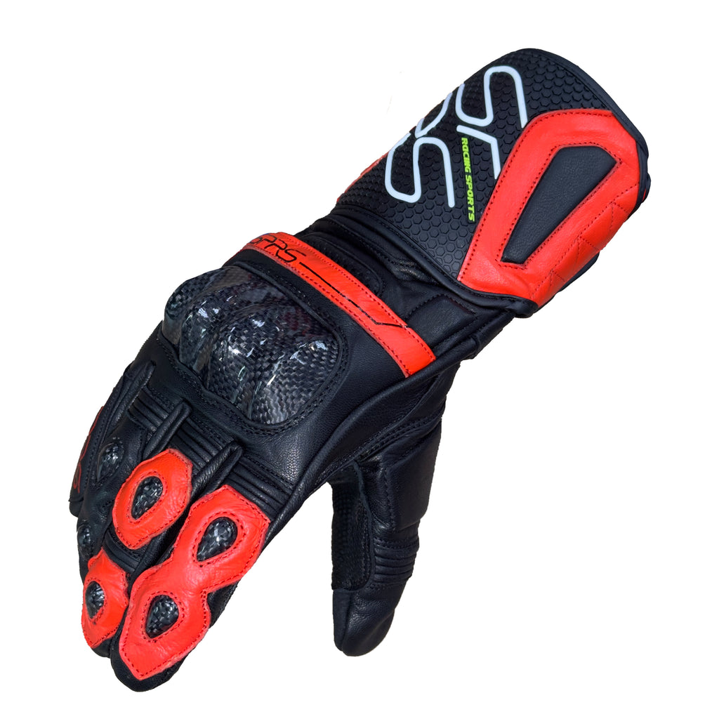 SPRS RS80 Long Racing Motorcycle Gloves - Premium Cowhide Carbon Fiber Armor Protection