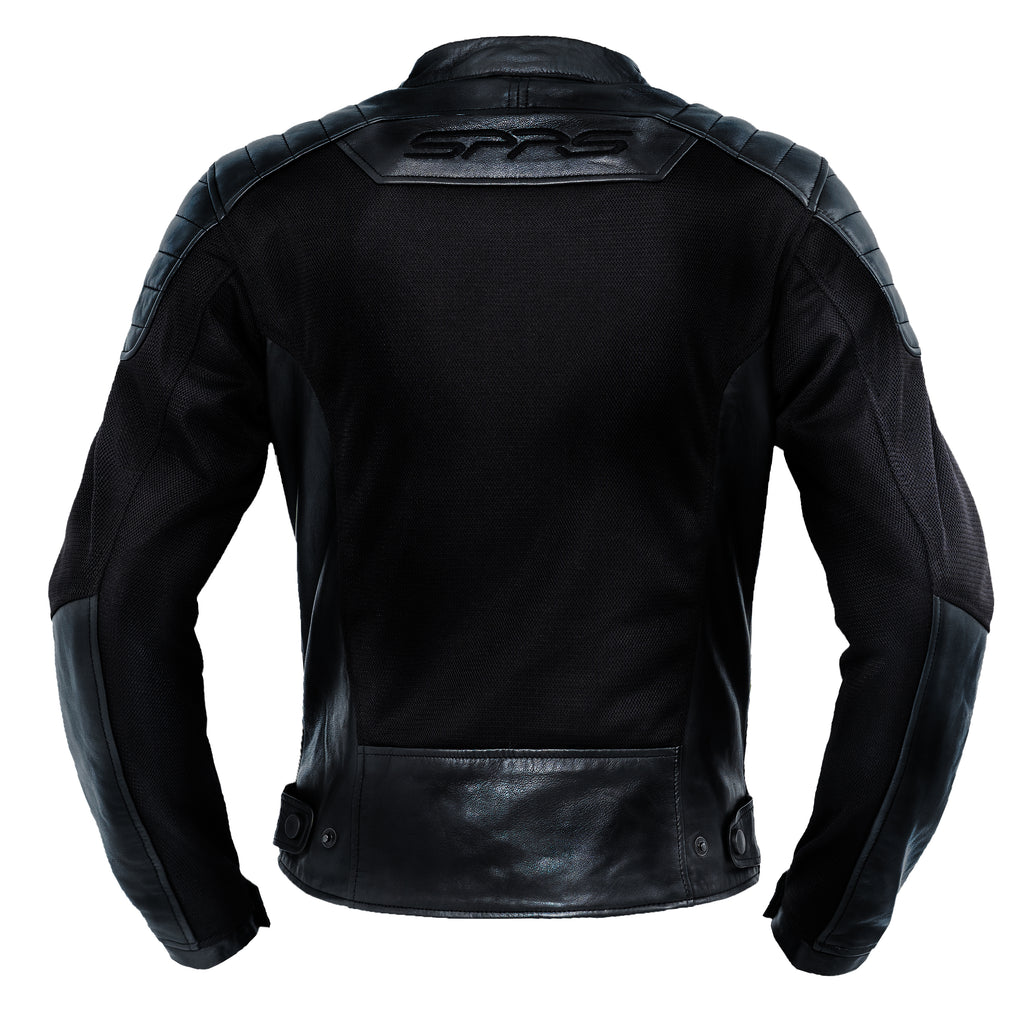 SPRS NSJ32 Vintage Sheepskin Leather Motorcycle Jacket - Premium Padded High-Luster