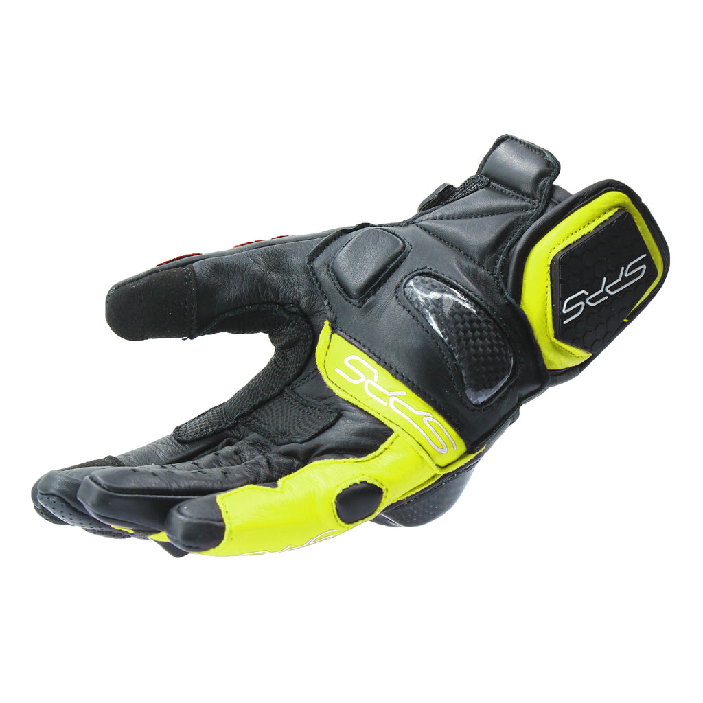 SPRS SR20 V2 Leather Gloves - Carbon Fiber PU Padding Touchscreen