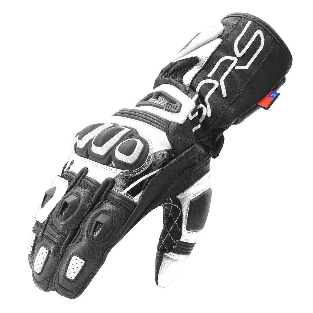 SPRS SD-R3 Racing Motorcycle Gloves - Premium Leather Long Gloves with Hard Armor & Ventilation