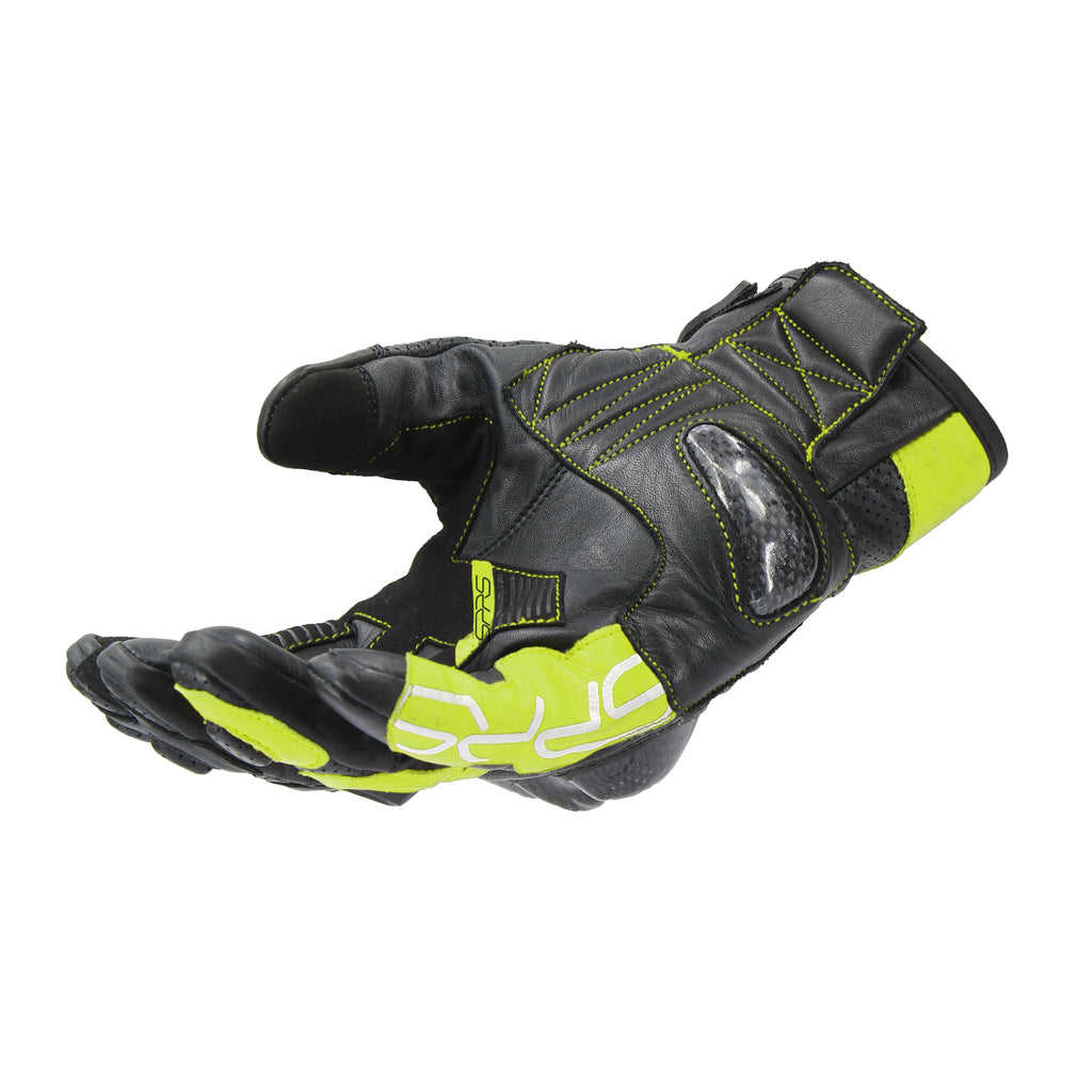SPRS SR30 Leather Motorcycle Gloves - Carbon Fiber Armor Perforated Ventilation Touchscreen
