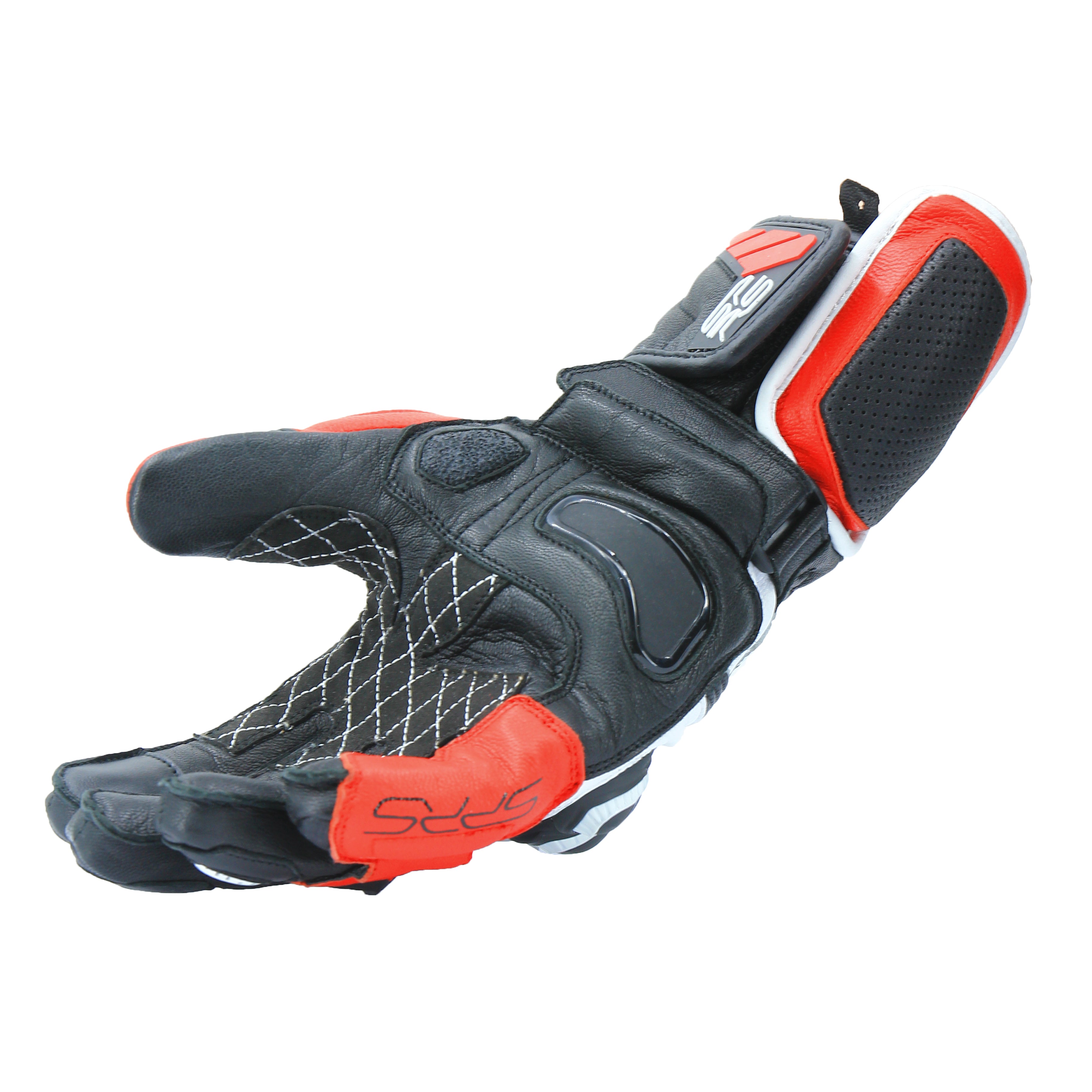 SPRS SD-R3 Racing Motorcycle Gloves - Premium Leather Long Gloves with Hard Armor & Ventilation