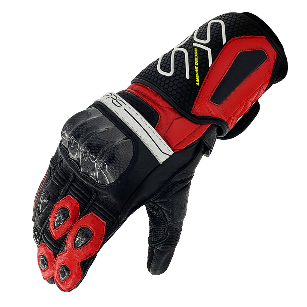 SPRS RS80 Long Racing Motorcycle Gloves - Premium Cowhide Carbon Fiber Armor Protection