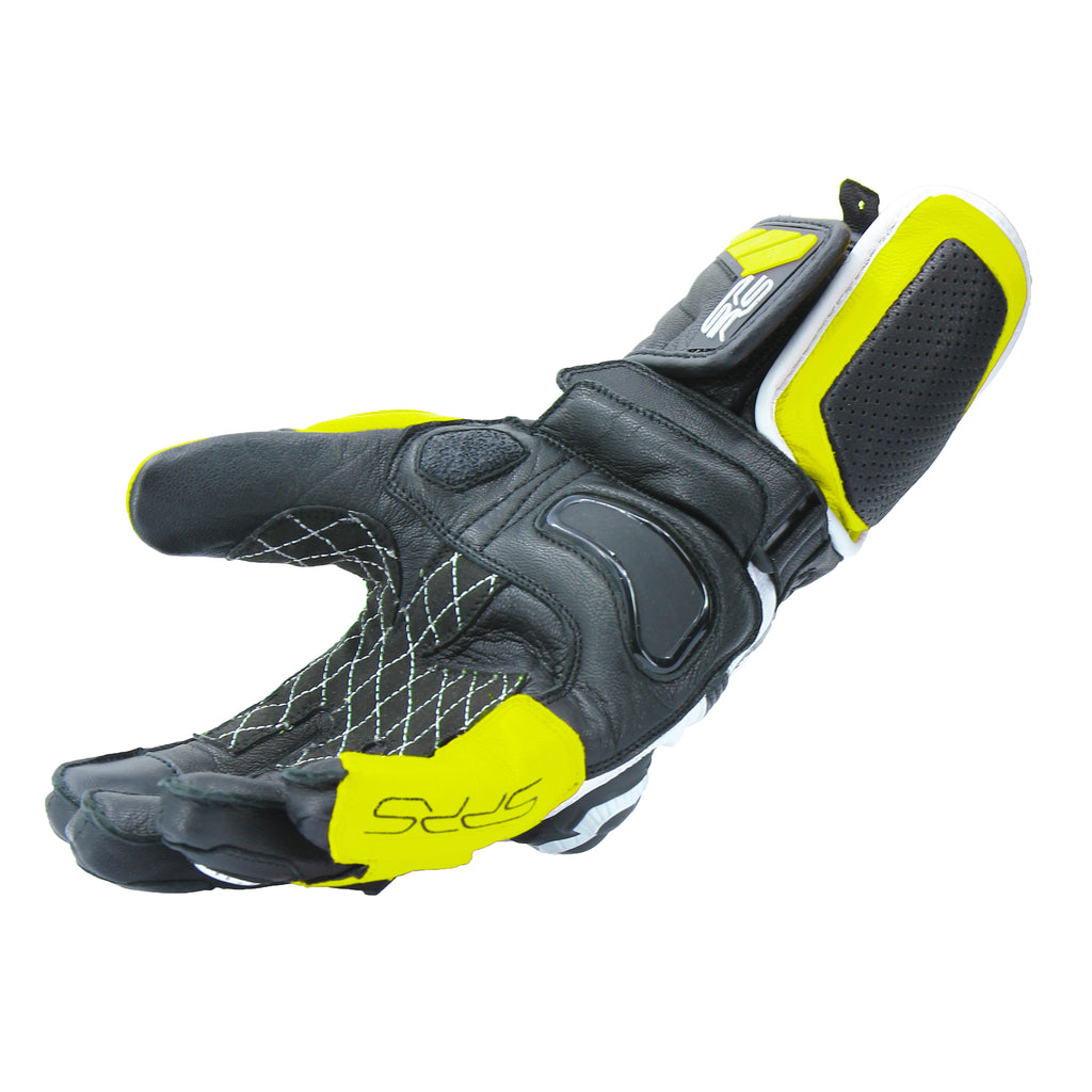 SPRS SD-R3 Racing Motorcycle Gloves - Premium Leather Long Gloves with Hard Armor & Ventilation