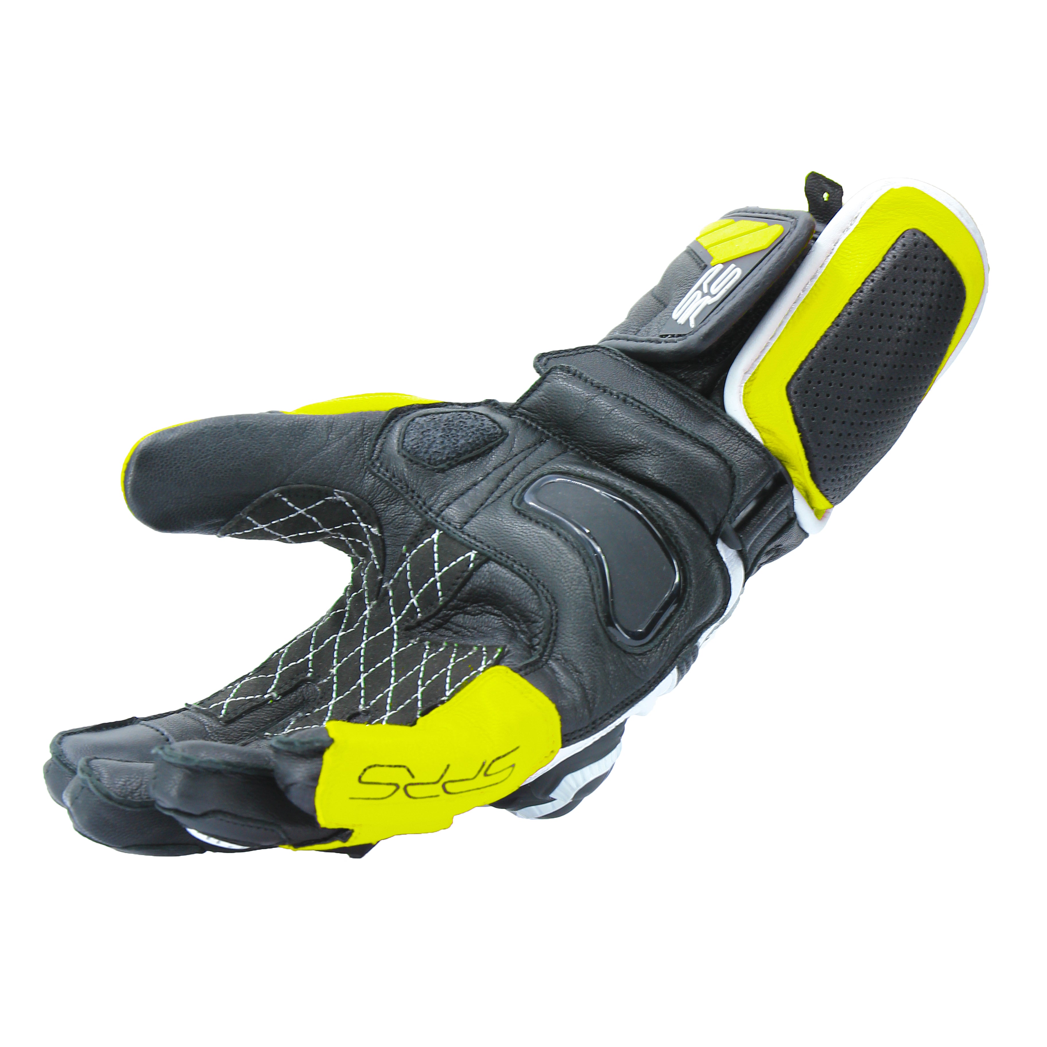SPRS SD-R3 Racing Motorcycle Gloves - Premium Leather Long Gloves with Hard Armor & Ventilation