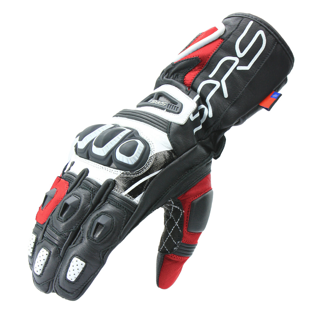 SPRS SD-R3 Racing Motorcycle Gloves - Premium Leather Long Gloves with Hard Armor & Ventilation
