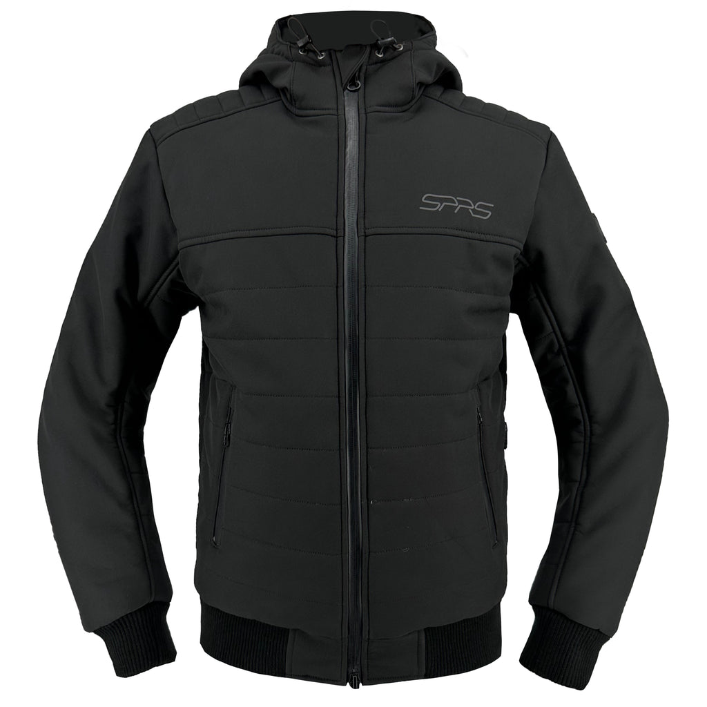 SPRS SK 20 Windproof Waterproof Hooded Jacket - Softshell with Removable 5-Piece CE Armor
