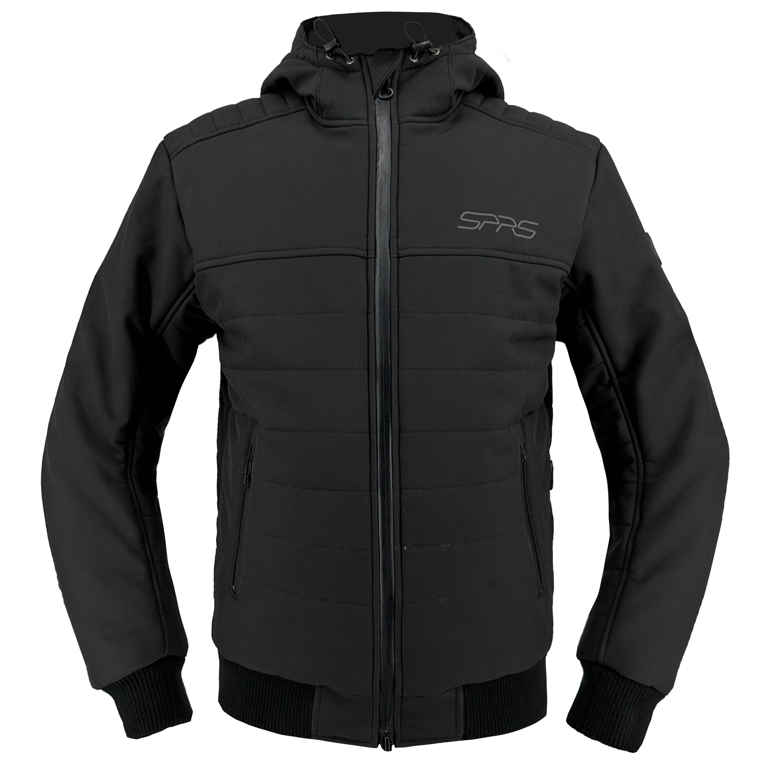 SPRS SK 20 Windproof Waterproof Hooded Jacket - Softshell with Removable 5-Piece CE Armor