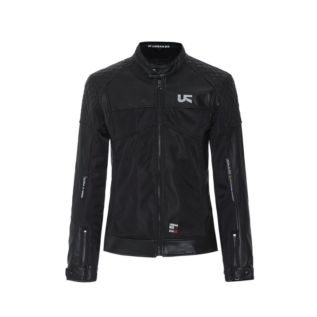 SPRS URBAN ME SL257 Women's Sheepskin Leather Mesh Jacket - Breathable Reflective Design