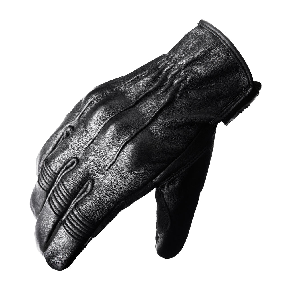 SPRS CS78 Vintage Leather Motorcycle Gloves - Premium Suede Fabric Combination Touchscreen
