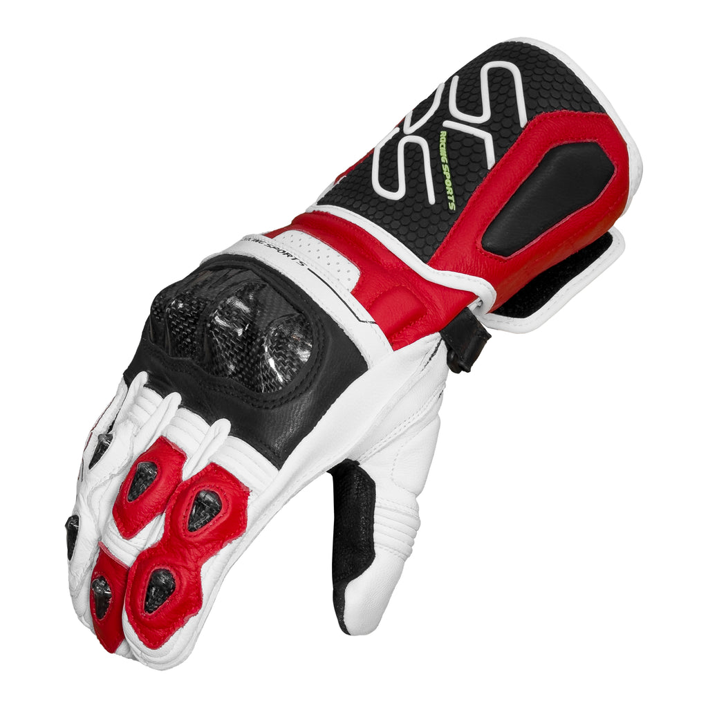 SPRS RS80 Long Racing Motorcycle Gloves - Premium Cowhide Carbon Fiber Armor Protection