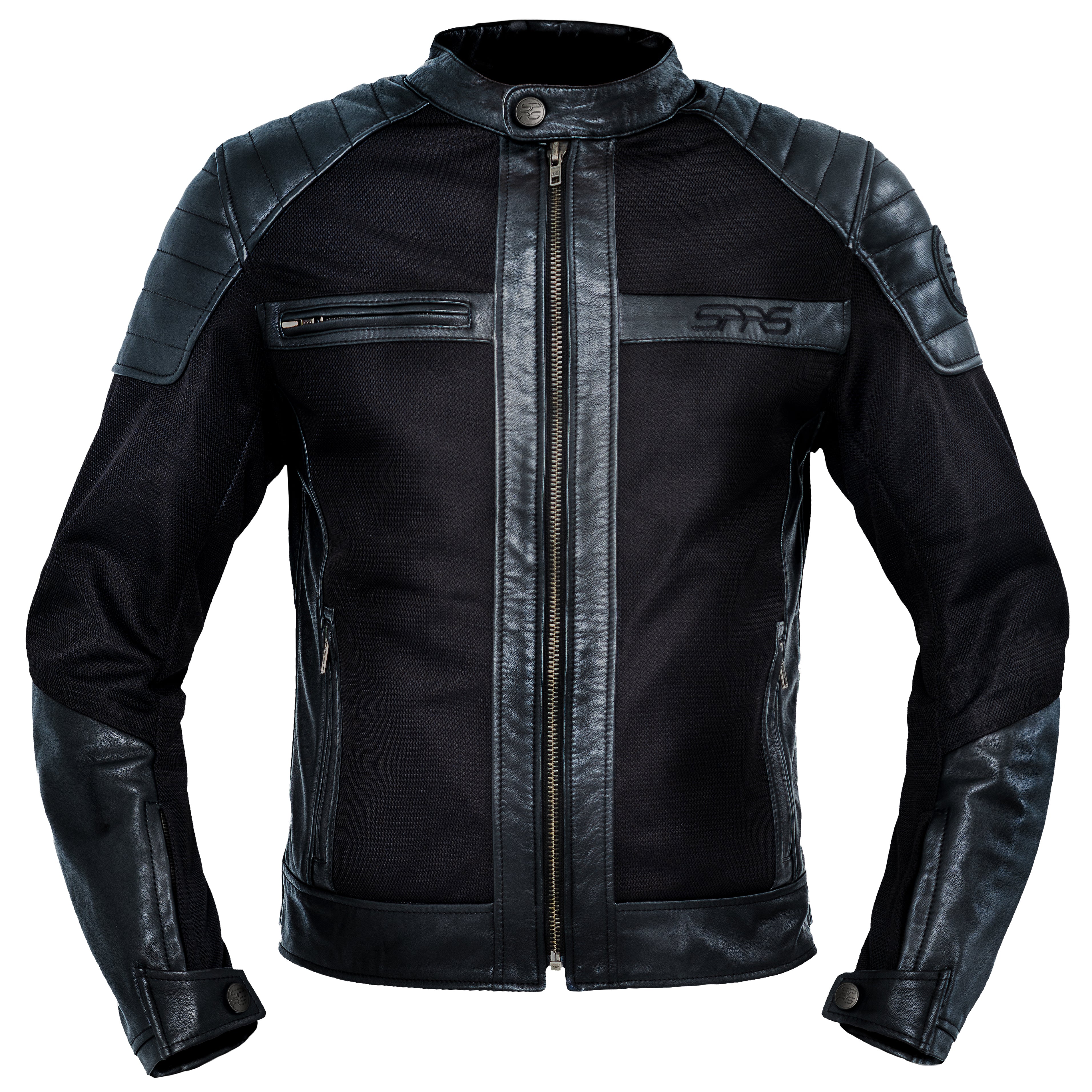 SPRS NSJ32 Vintage Sheepskin Leather Motorcycle Jacket - Premium Padded High-Luster