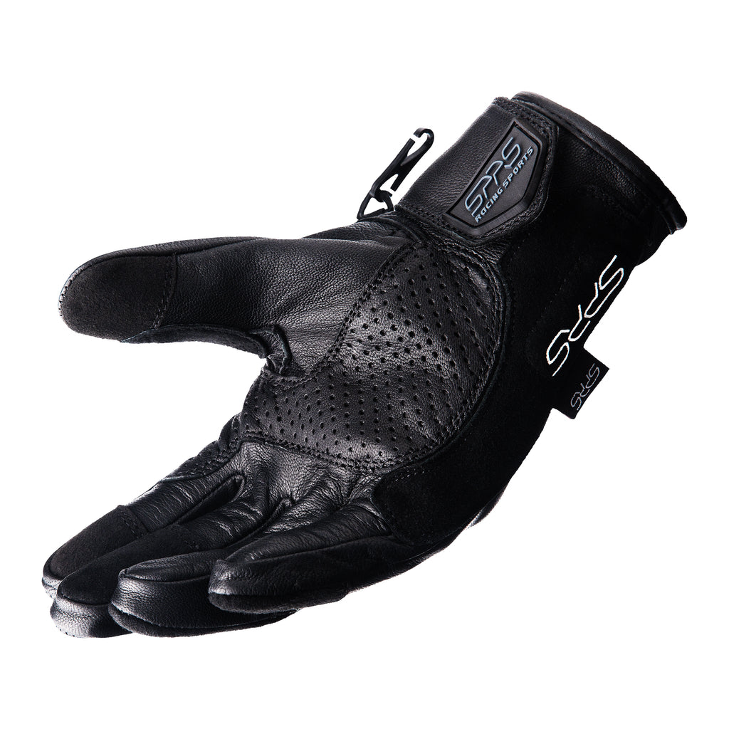 SPRS CS68 Vintage Leather Motorcycle Gloves - Sheepskin Soft Fabric Hidden Armor Touchscreen