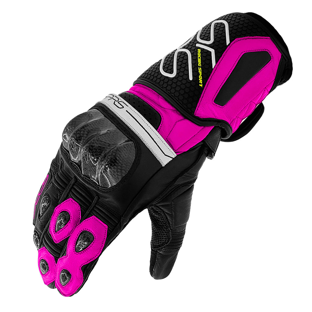 SPRS RS80 Long Racing Motorcycle Gloves - Premium Cowhide Carbon Fiber Armor Protection