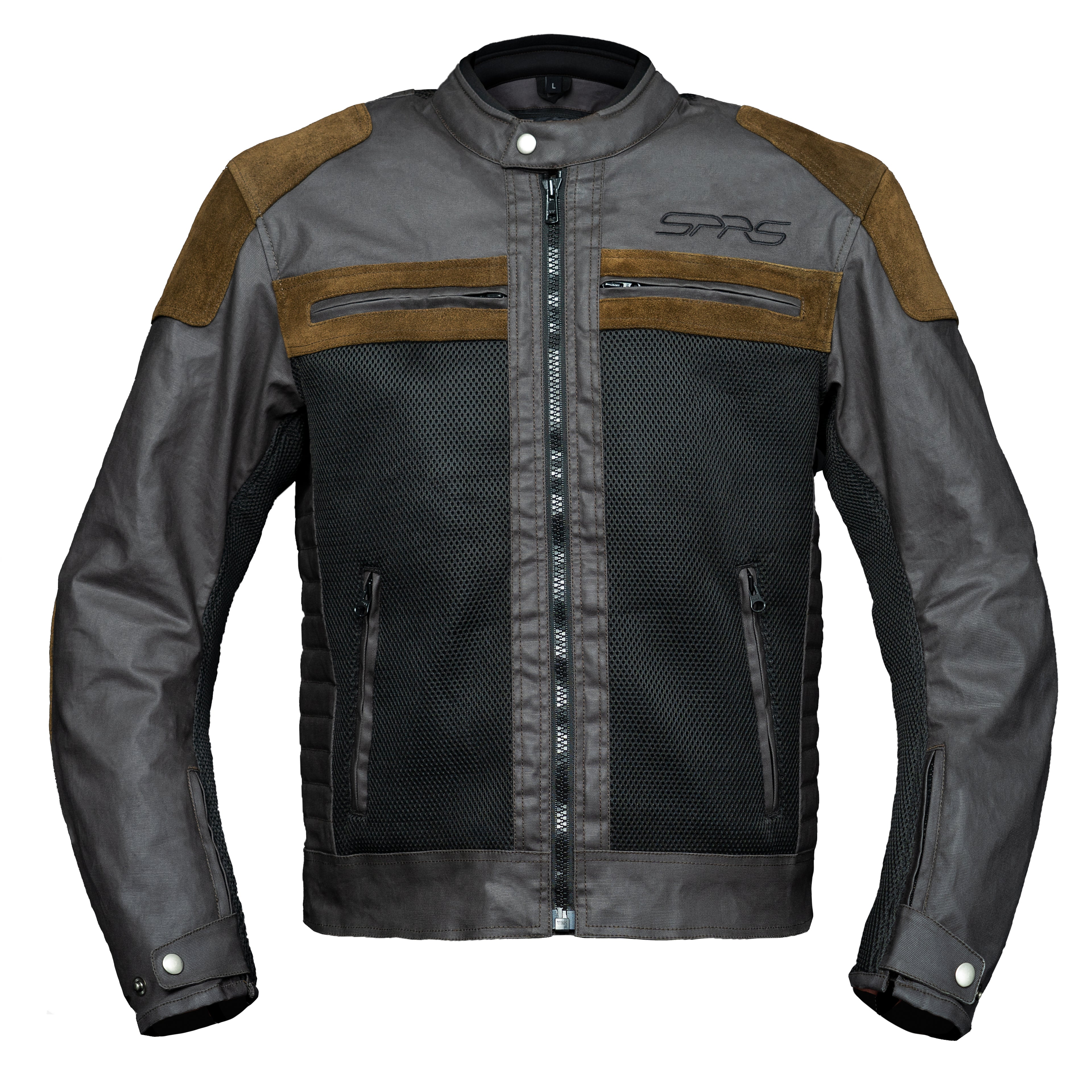 SPRS AXJ06S Summer American Motorcycle Jacket - Suede Mesh Ventilated Design