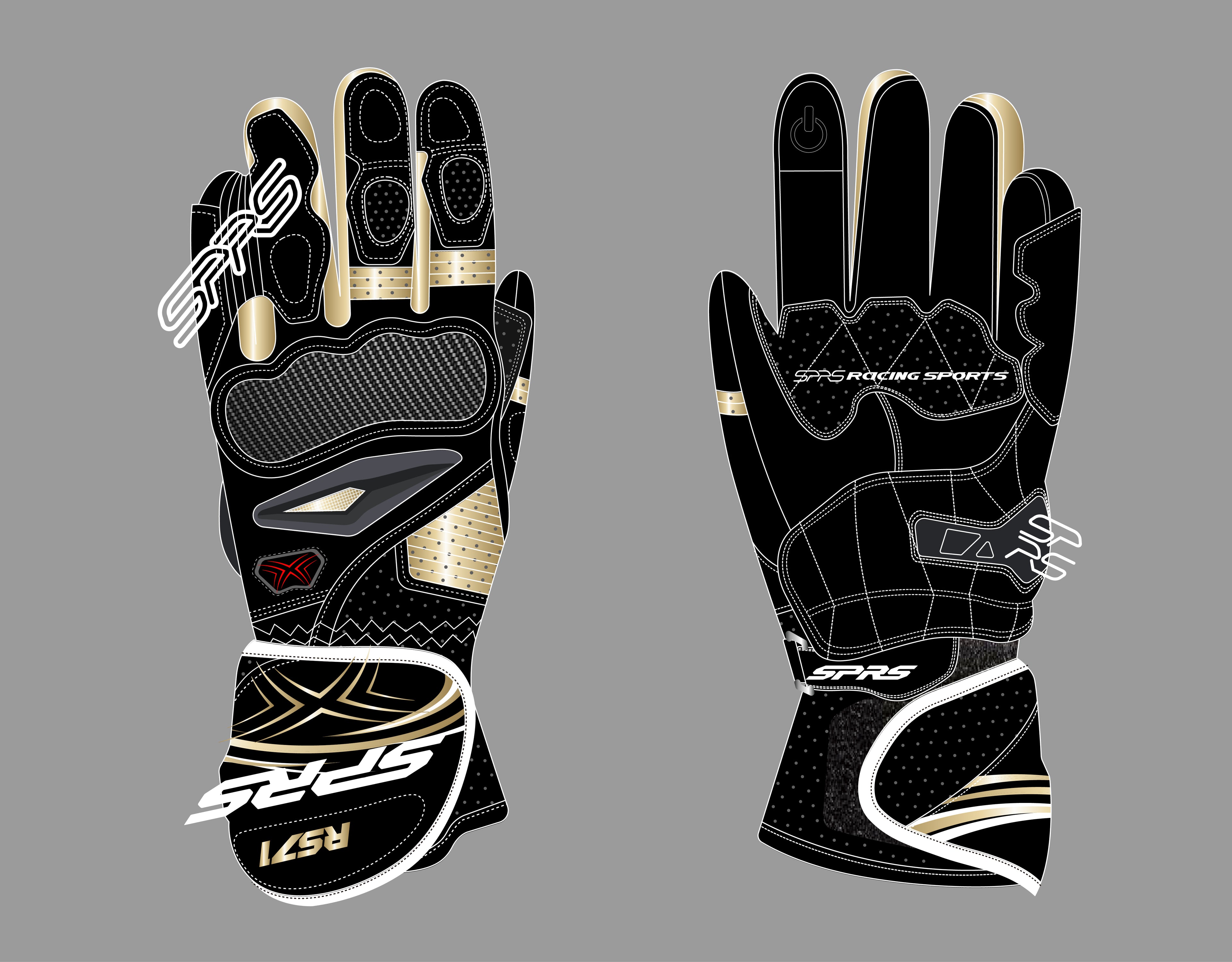 SPRS RS71 Long Racing Leather Gloves - Premium Protection