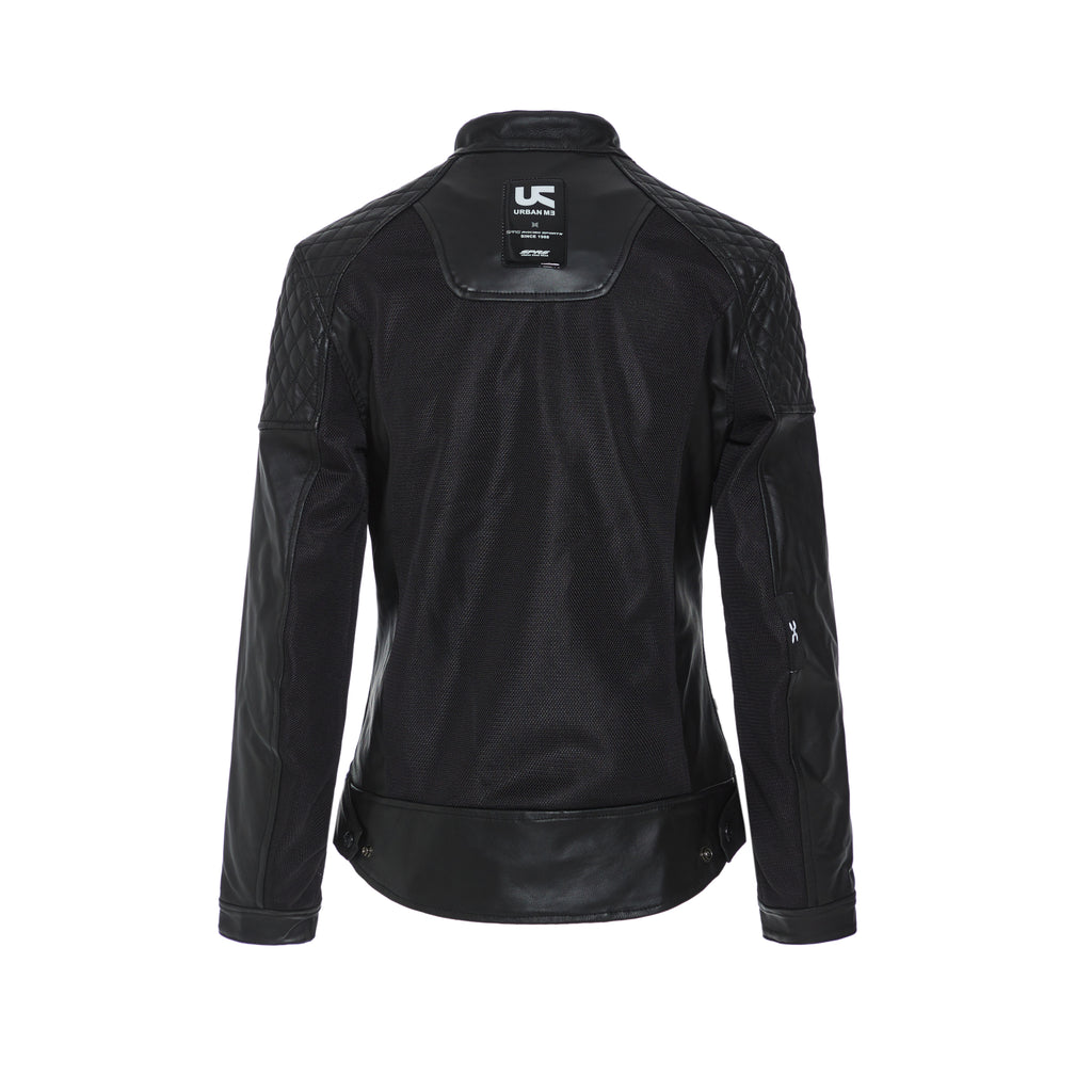 SPRS URBAN ME SL257 Women's Sheepskin Leather Mesh Jacket - Breathable Reflective Design