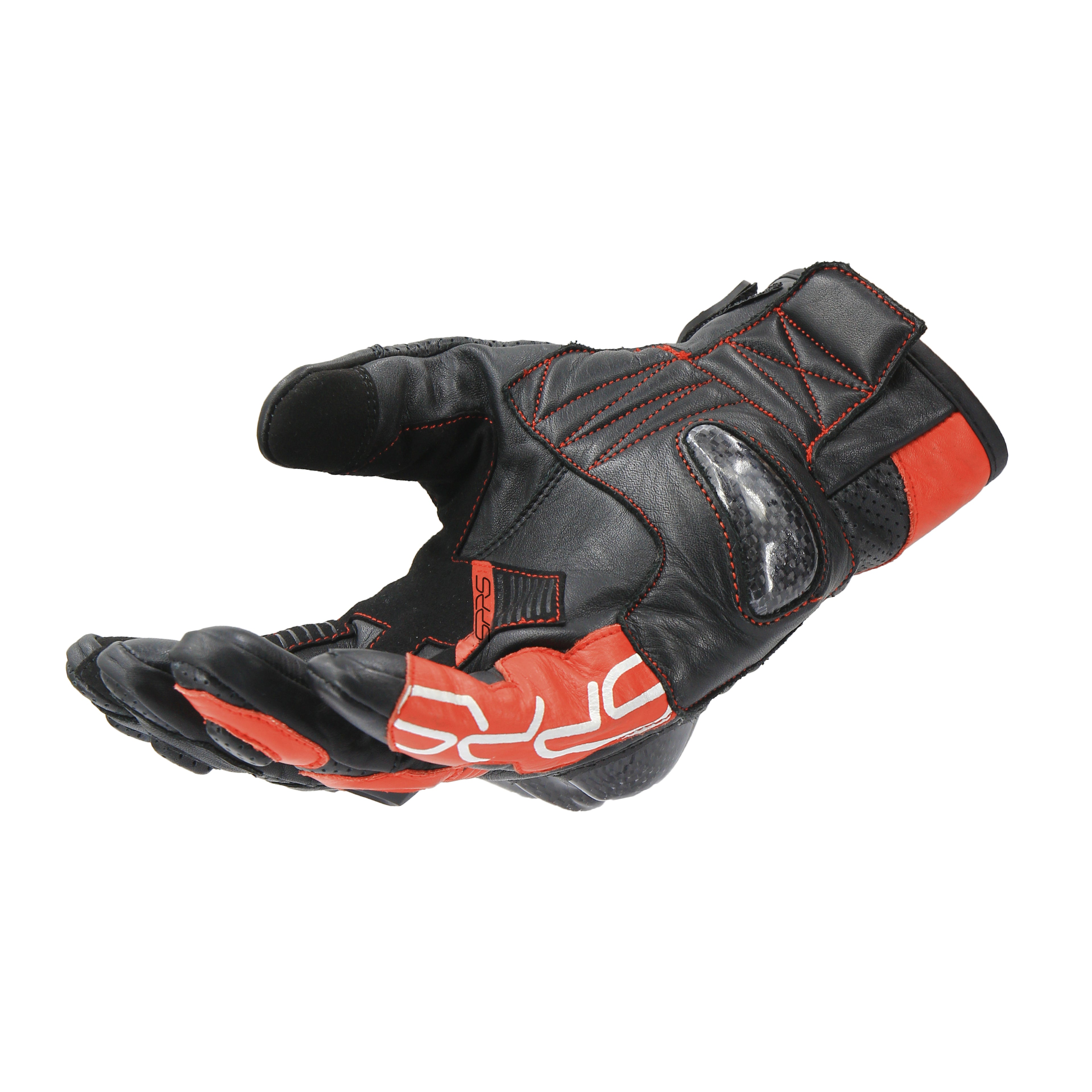 SPRS SR30 Leather Motorcycle Gloves - Carbon Fiber Armor Perforated Ventilation Touchscreen