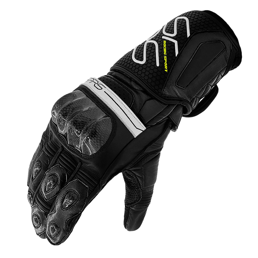 SPRS RS80 Long Racing Motorcycle Gloves - Premium Cowhide Carbon Fiber Armor Protection