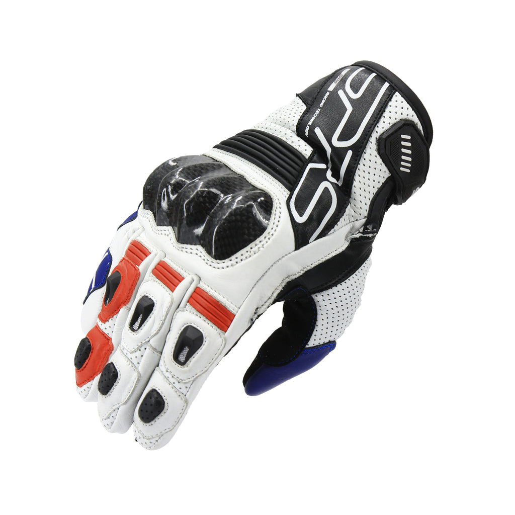 SPRS SR30 Leather Motorcycle Gloves - Carbon Fiber Armor Perforated Ventilation Touchscreen