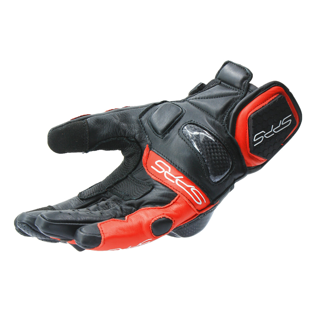SPRS SR20 V2 Leather Gloves - Carbon Fiber PU Padding Touchscreen